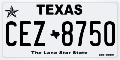 TX license plate CEZ8750