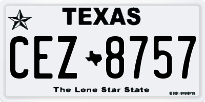 TX license plate CEZ8757