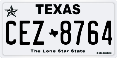 TX license plate CEZ8764