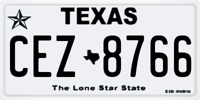 TX license plate CEZ8766