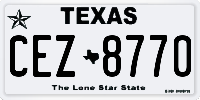 TX license plate CEZ8770