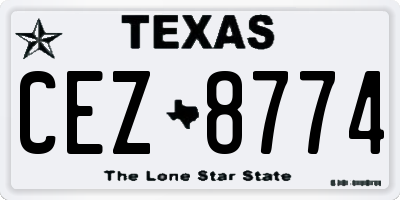 TX license plate CEZ8774
