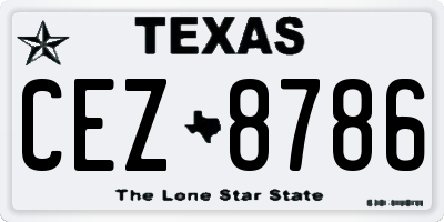 TX license plate CEZ8786