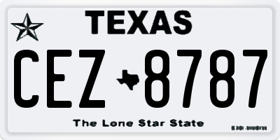 TX license plate CEZ8787