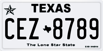 TX license plate CEZ8789