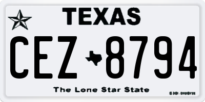 TX license plate CEZ8794