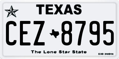TX license plate CEZ8795