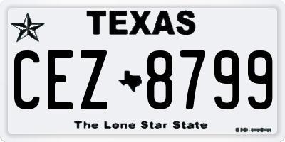 TX license plate CEZ8799