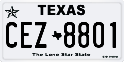 TX license plate CEZ8801