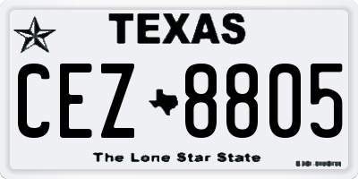 TX license plate CEZ8805
