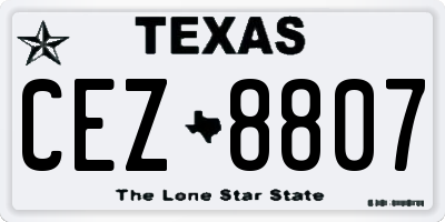 TX license plate CEZ8807