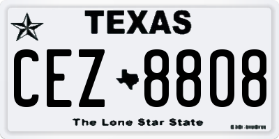 TX license plate CEZ8808