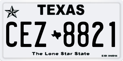 TX license plate CEZ8821