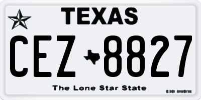 TX license plate CEZ8827