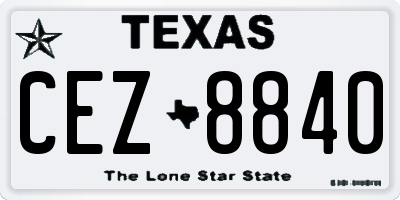TX license plate CEZ8840