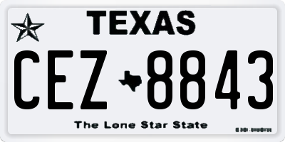 TX license plate CEZ8843
