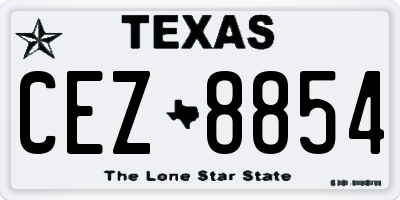TX license plate CEZ8854