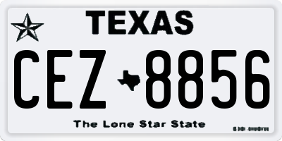 TX license plate CEZ8856