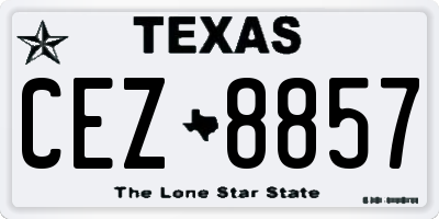 TX license plate CEZ8857