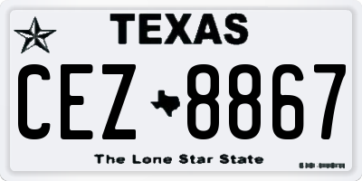 TX license plate CEZ8867