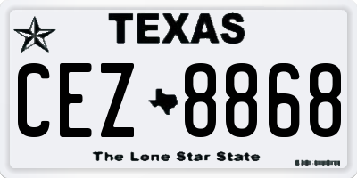 TX license plate CEZ8868