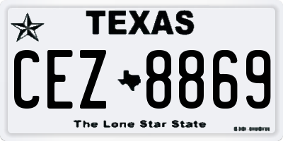 TX license plate CEZ8869