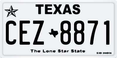 TX license plate CEZ8871