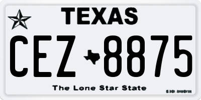 TX license plate CEZ8875