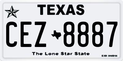 TX license plate CEZ8887