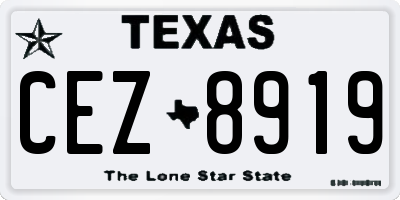 TX license plate CEZ8919
