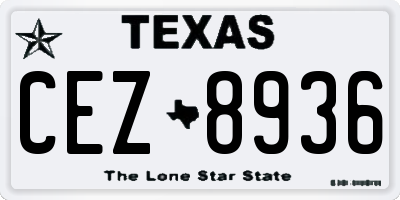 TX license plate CEZ8936