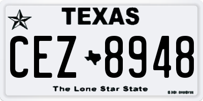 TX license plate CEZ8948