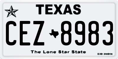 TX license plate CEZ8983