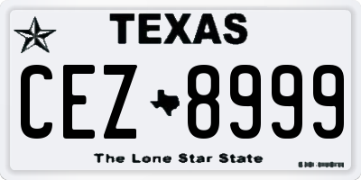 TX license plate CEZ8999