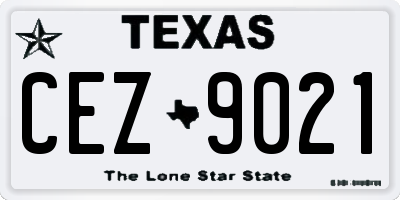 TX license plate CEZ9021