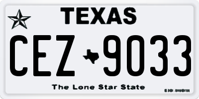 TX license plate CEZ9033