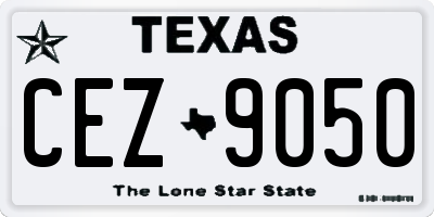 TX license plate CEZ9050