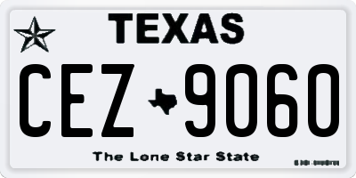 TX license plate CEZ9060