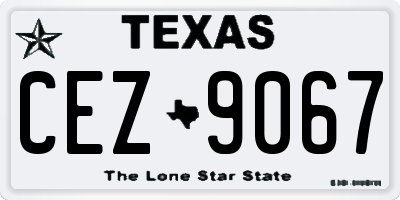 TX license plate CEZ9067