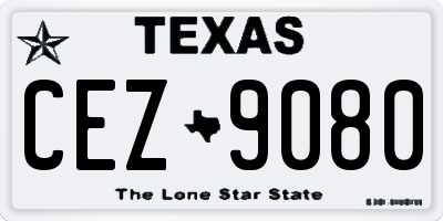 TX license plate CEZ9080