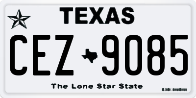 TX license plate CEZ9085