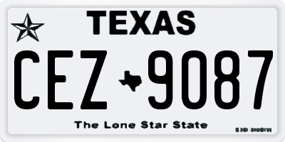 TX license plate CEZ9087