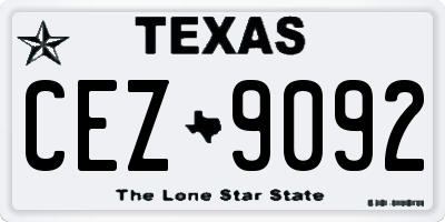 TX license plate CEZ9092