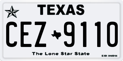 TX license plate CEZ9110