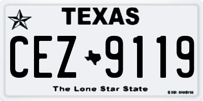 TX license plate CEZ9119