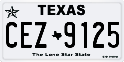 TX license plate CEZ9125