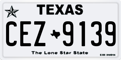 TX license plate CEZ9139