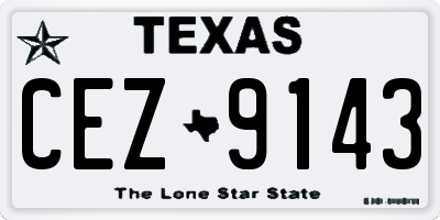 TX license plate CEZ9143