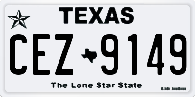 TX license plate CEZ9149
