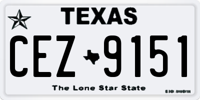 TX license plate CEZ9151